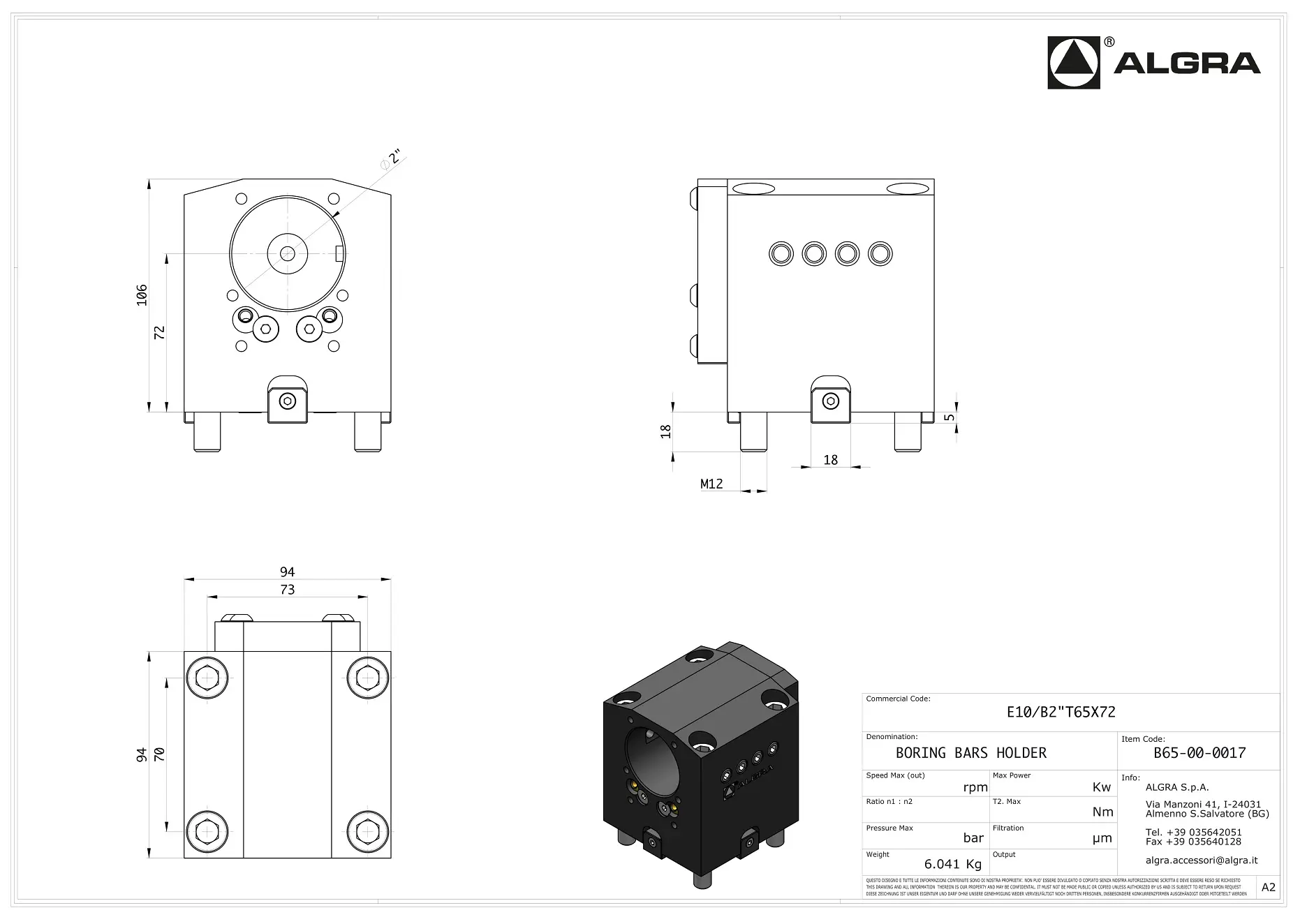 Produktfoto 1 von E10/B2"T65X72