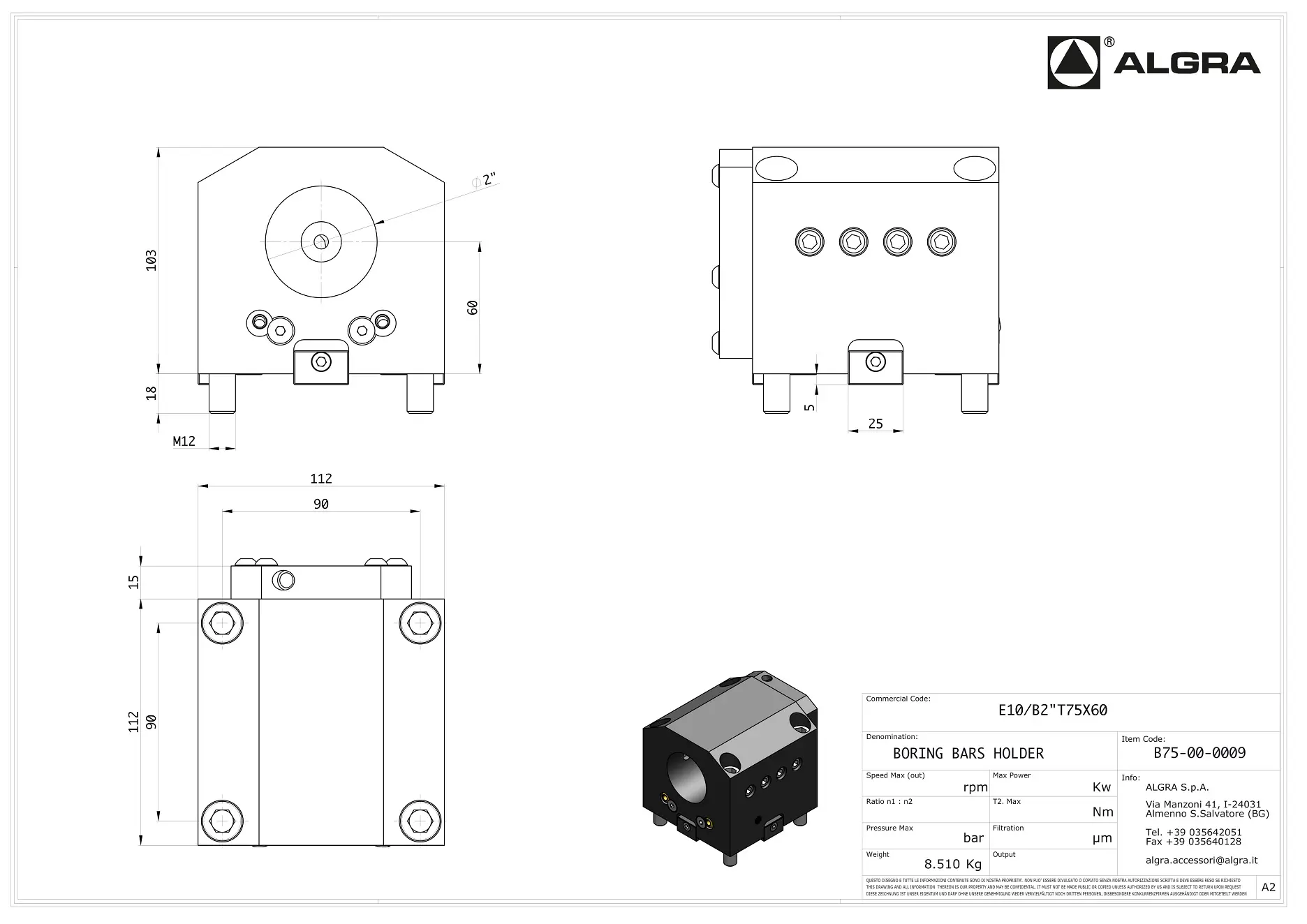 Produktfoto 1 von E10/B2"T75X60