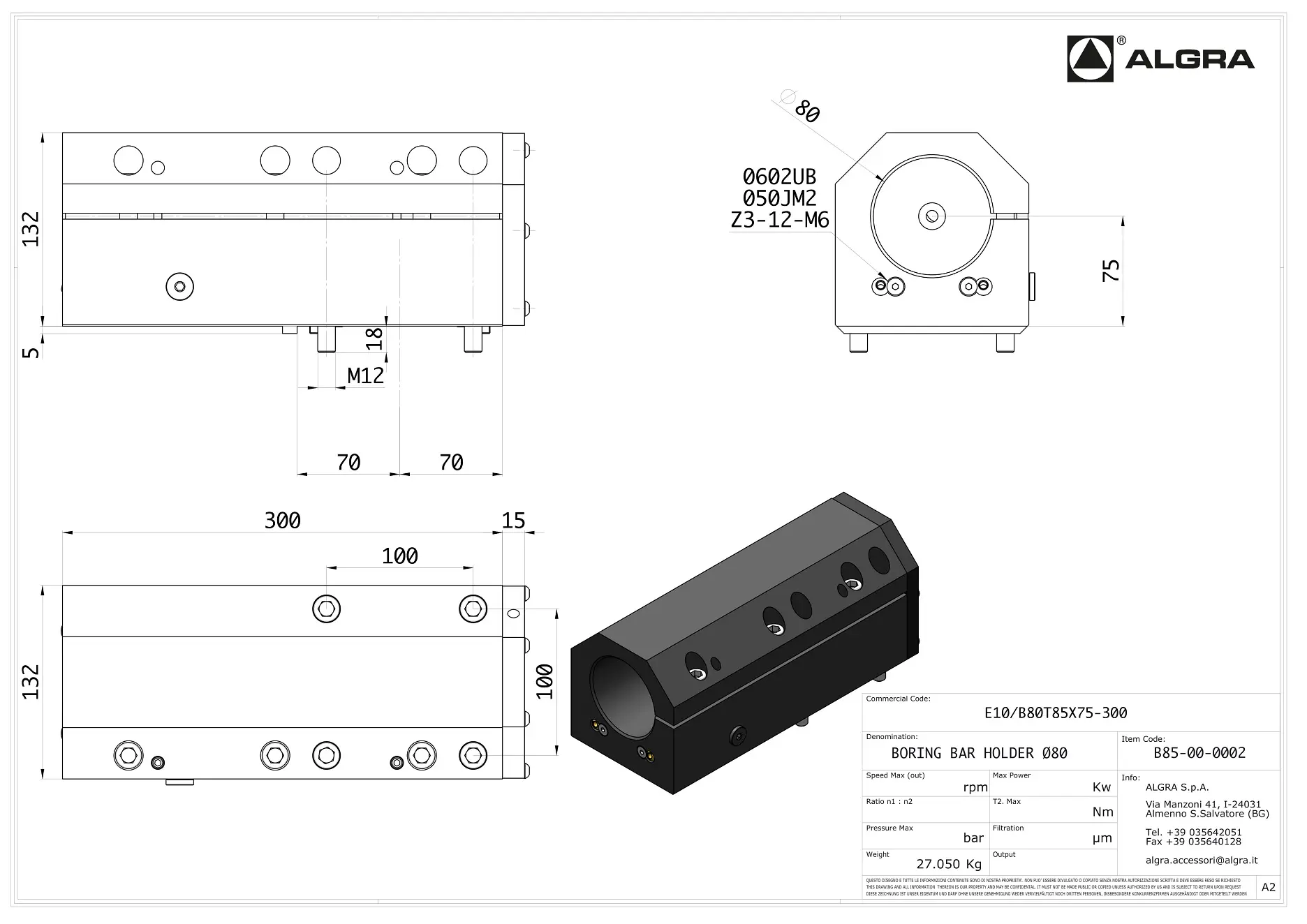 Produktfoto 1 von E10/B80T85X75-300