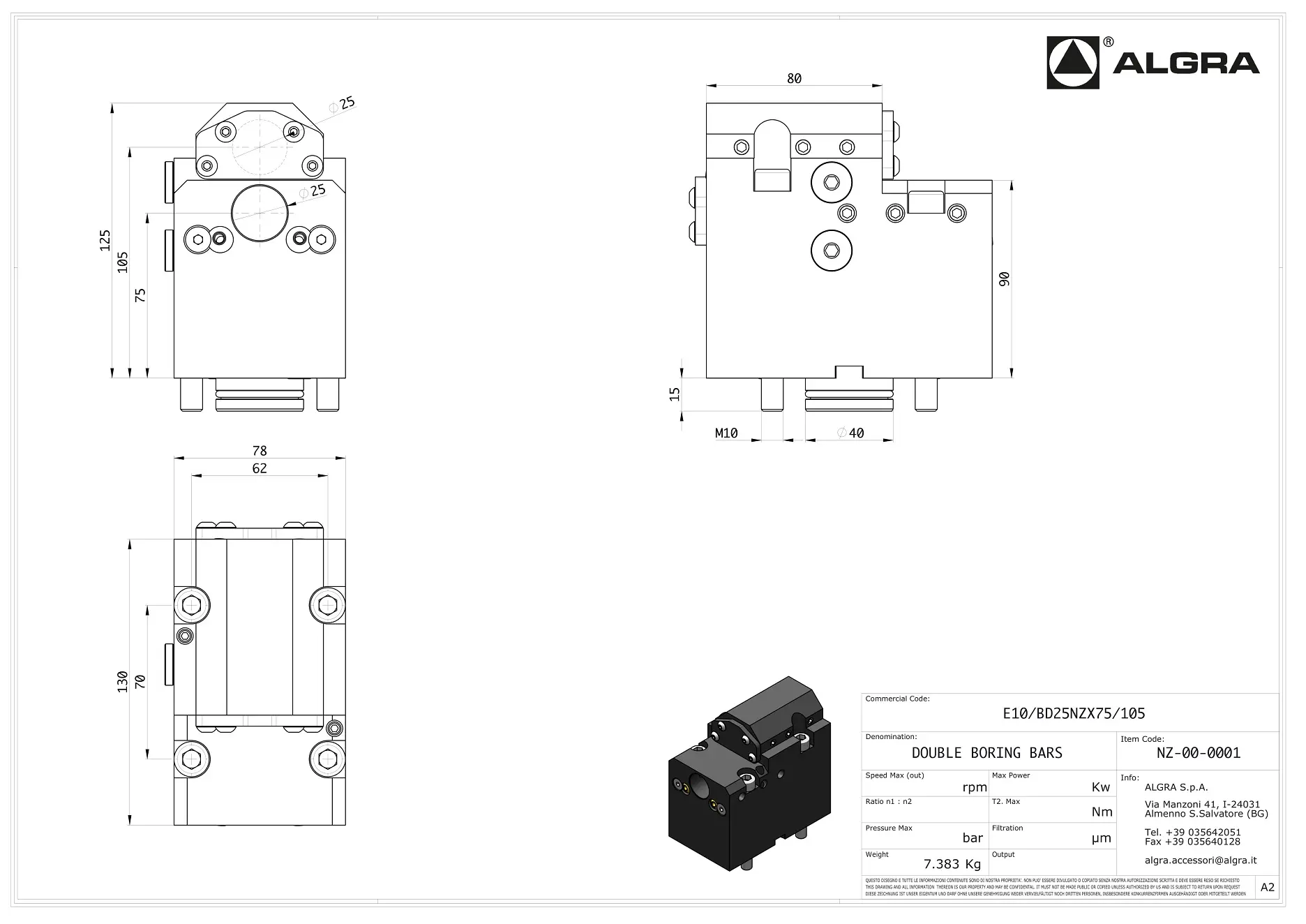 Produktfoto 1 von E10/BD25NZX75/105