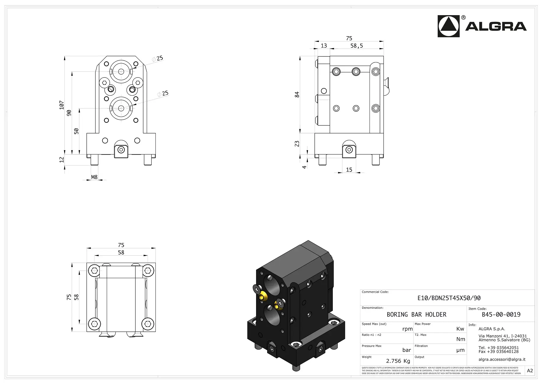 Produktfoto 1 von E10/BDN25T45X50/90