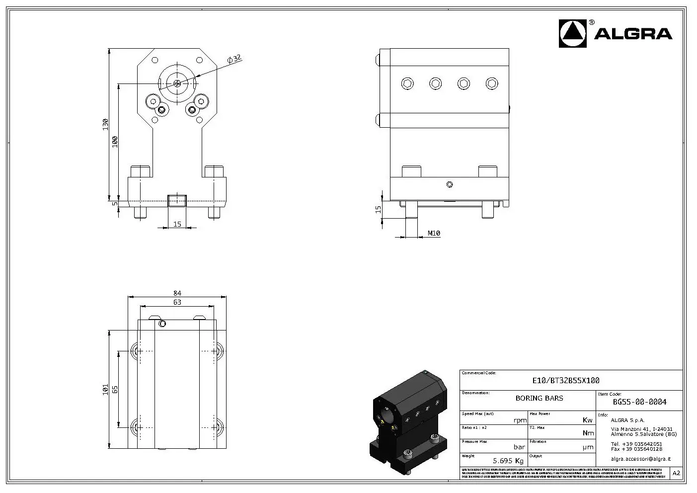 Produktfoto 1 von E10/BT32B55X100
