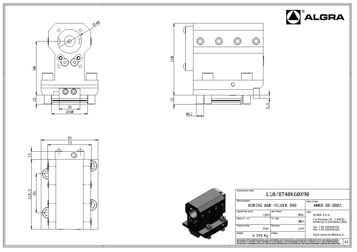 Produktfoto 1 von E10/BT40K60X90