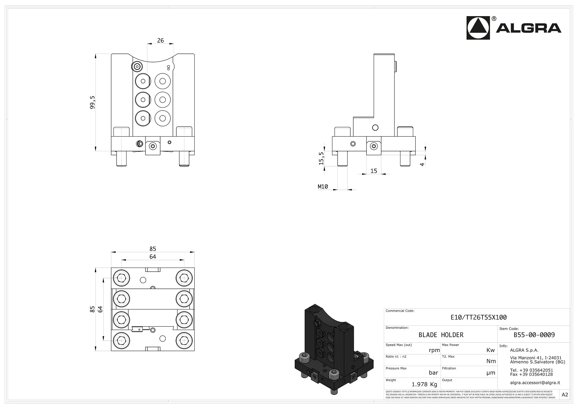 Produktfoto 1 von E10/TT26T55X100