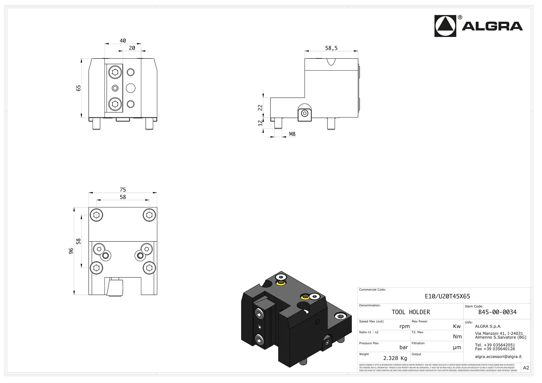 Produktfoto 1 von E10/U20T45X65
