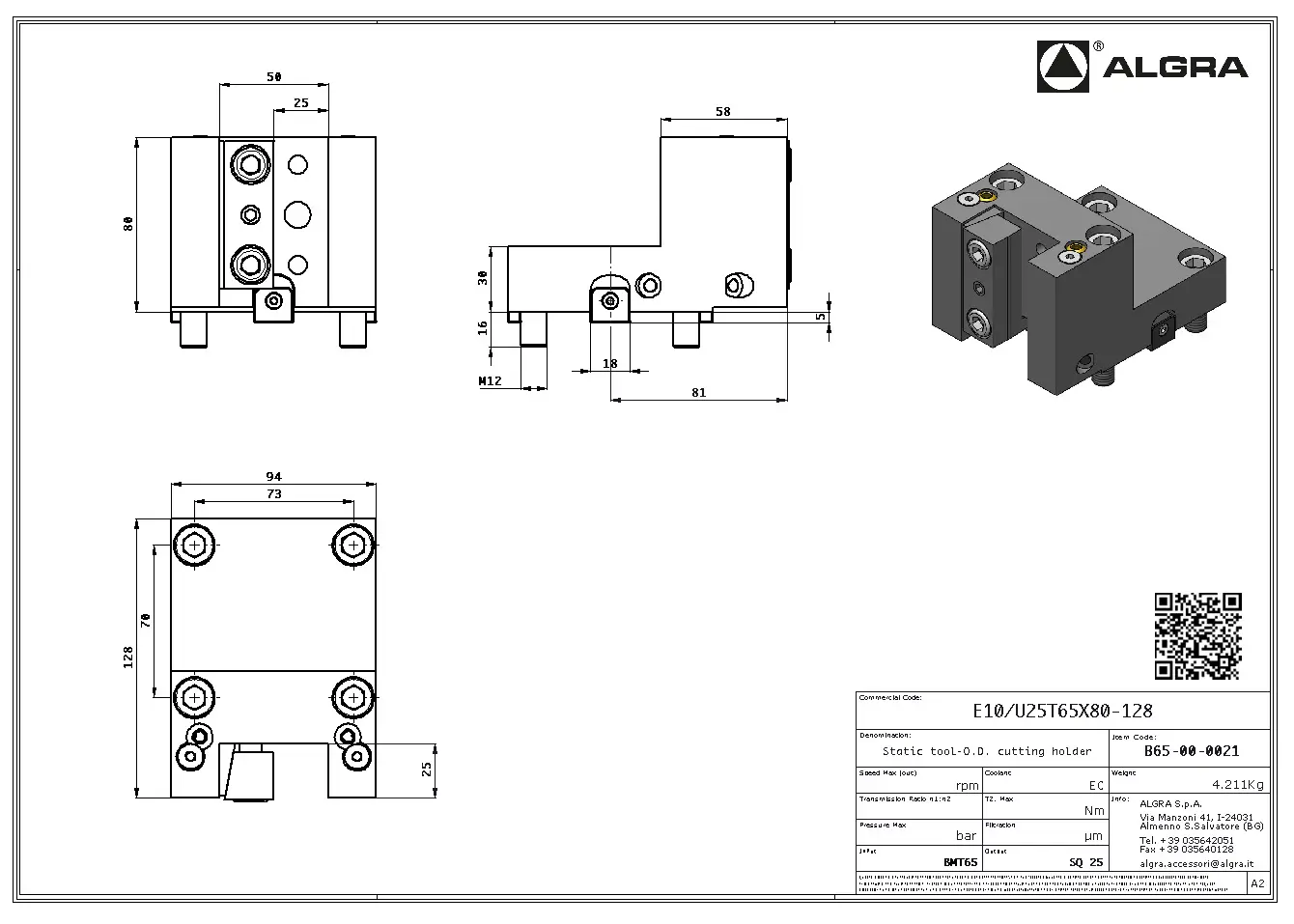Produktfoto 1 von E10/U25T65X80-128