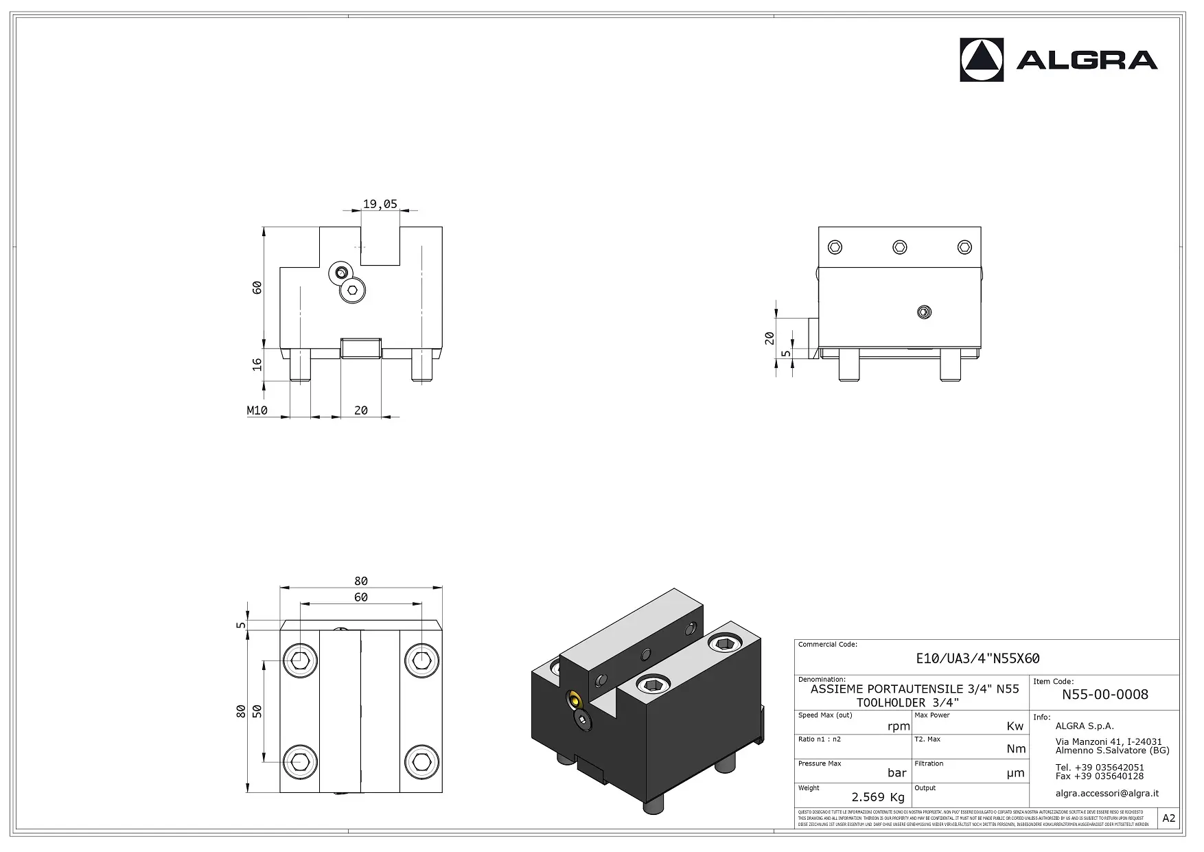 E10/UA0.75"N55X60