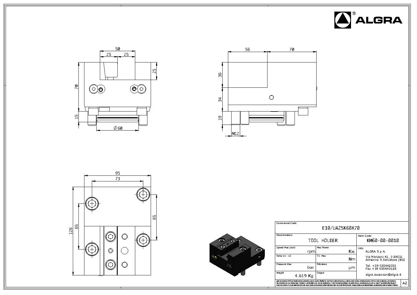 Produktfoto 1 von E10/UA25K60X70