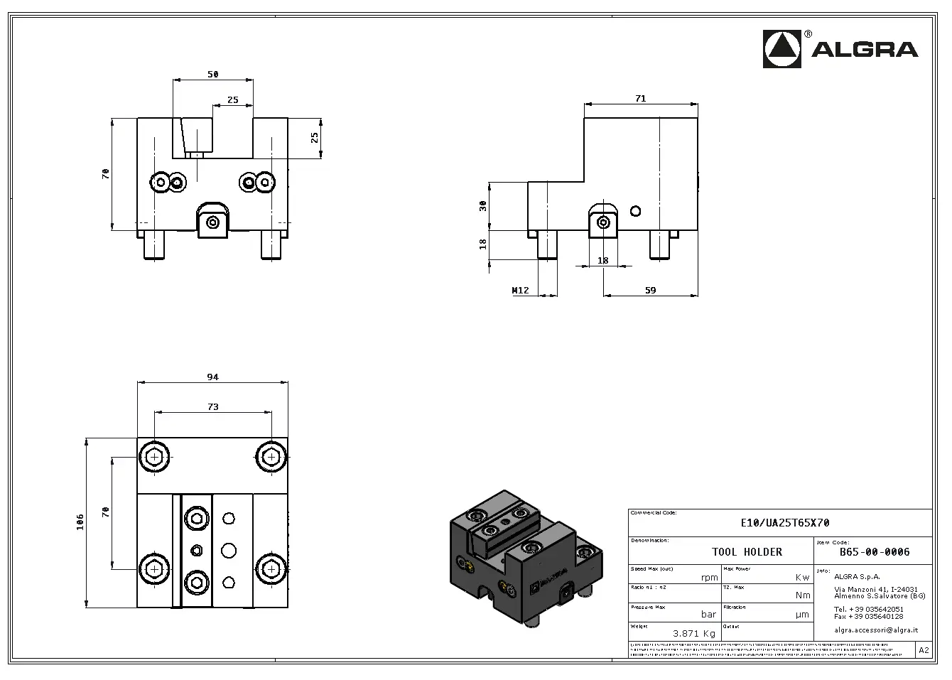 Produktfoto 1 von E10/UA25T65X70