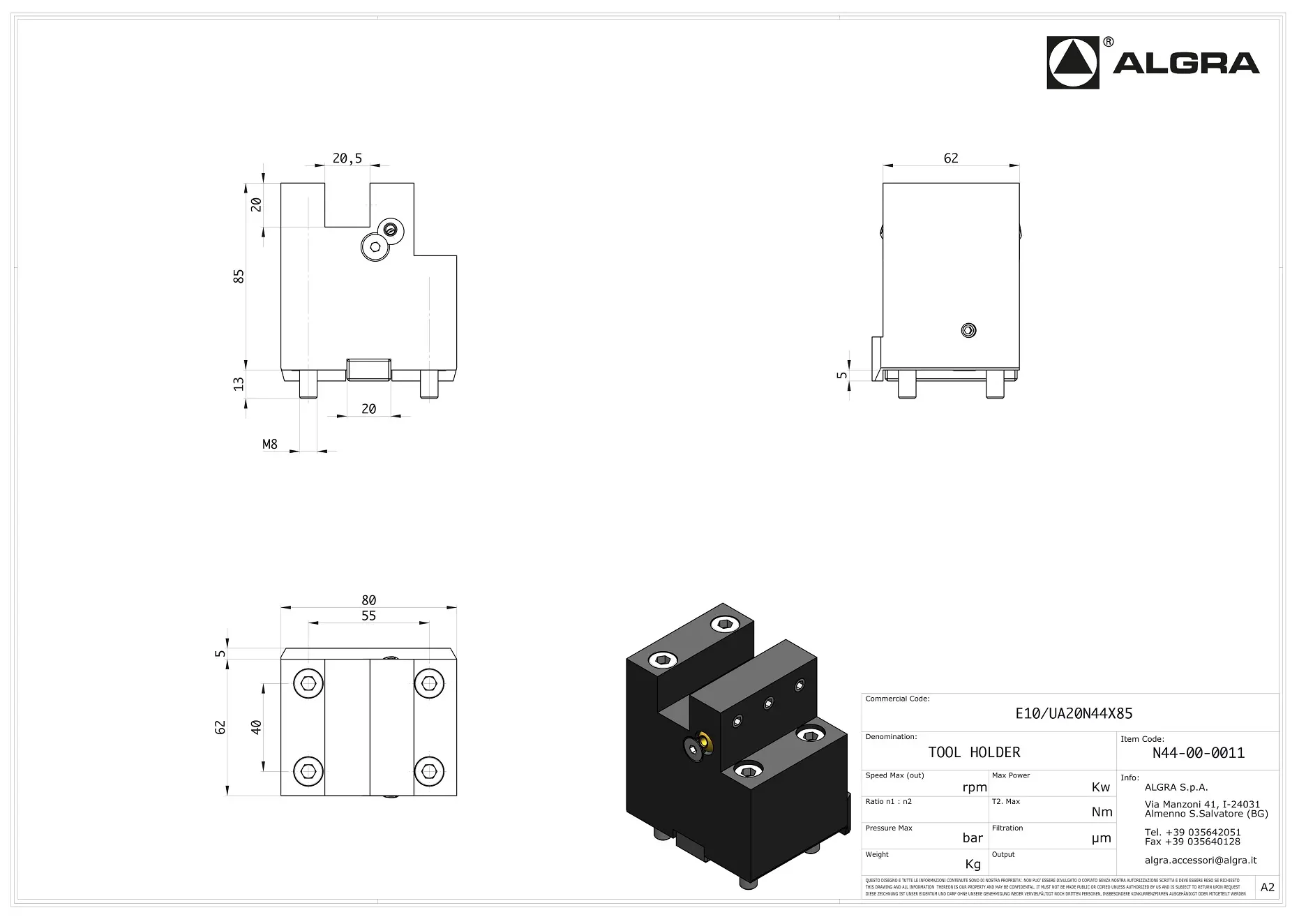 Produktfoto 1 von E10/UA20N44X85