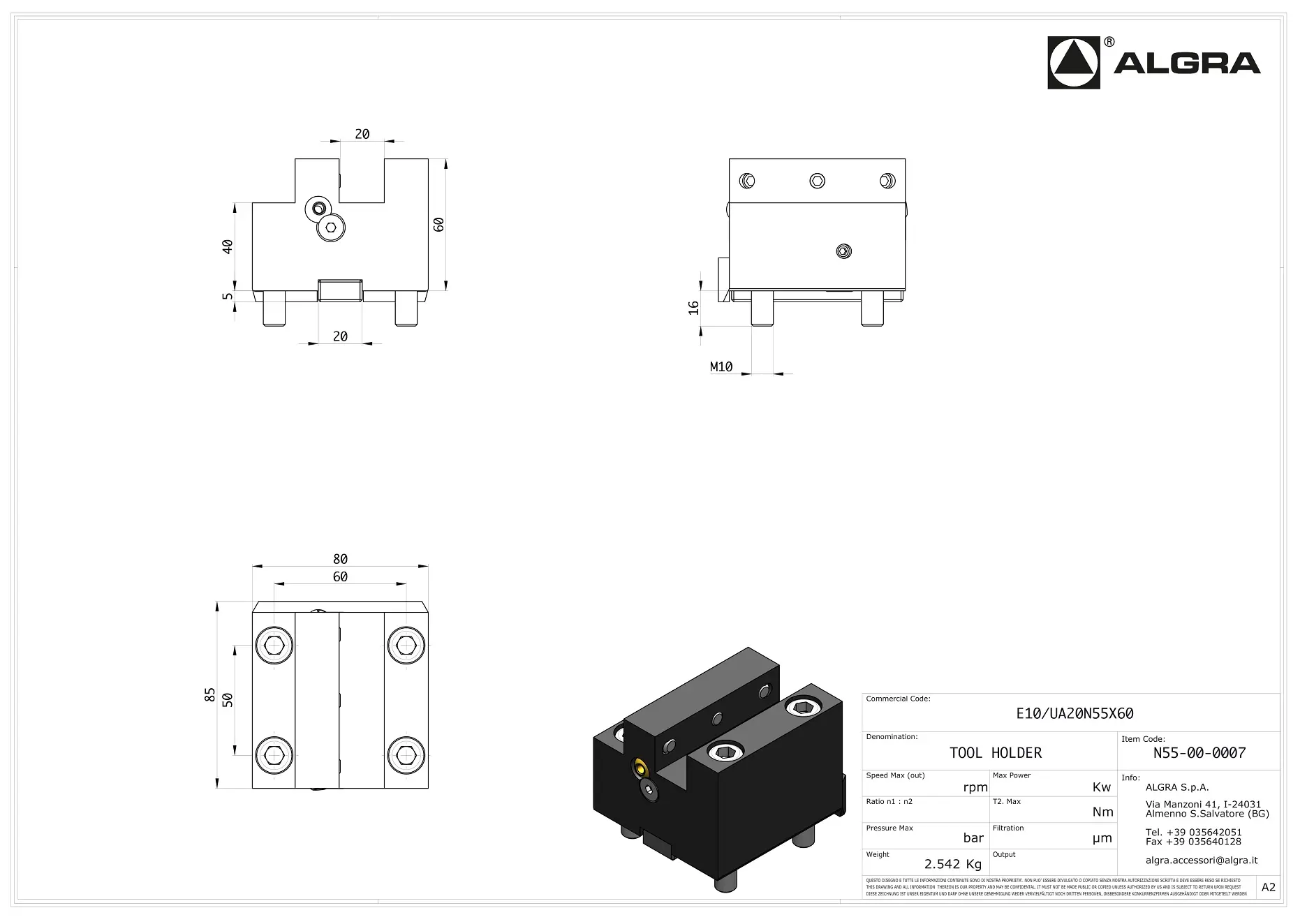 Produktfoto 1 von E10/UA20N55X60