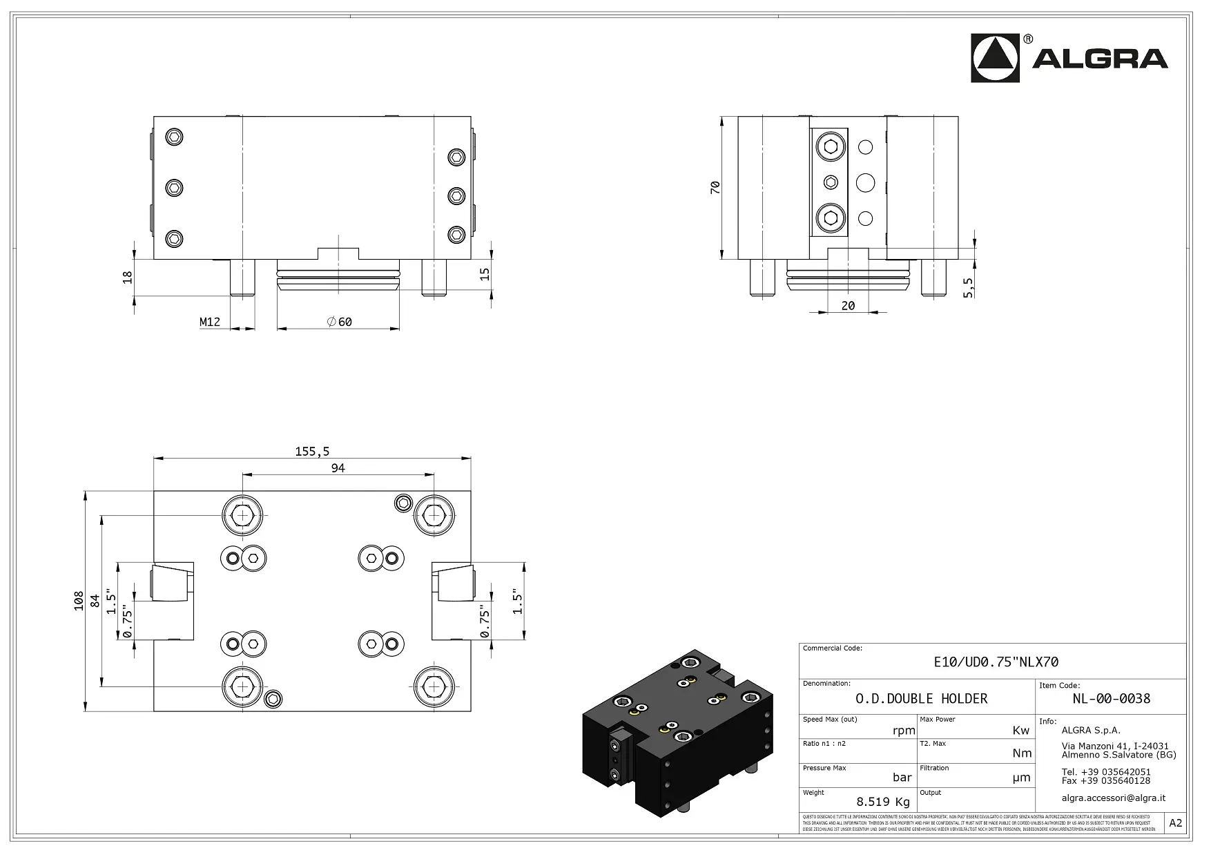 Produktfoto 1 von E10/UD0.75"NLX70