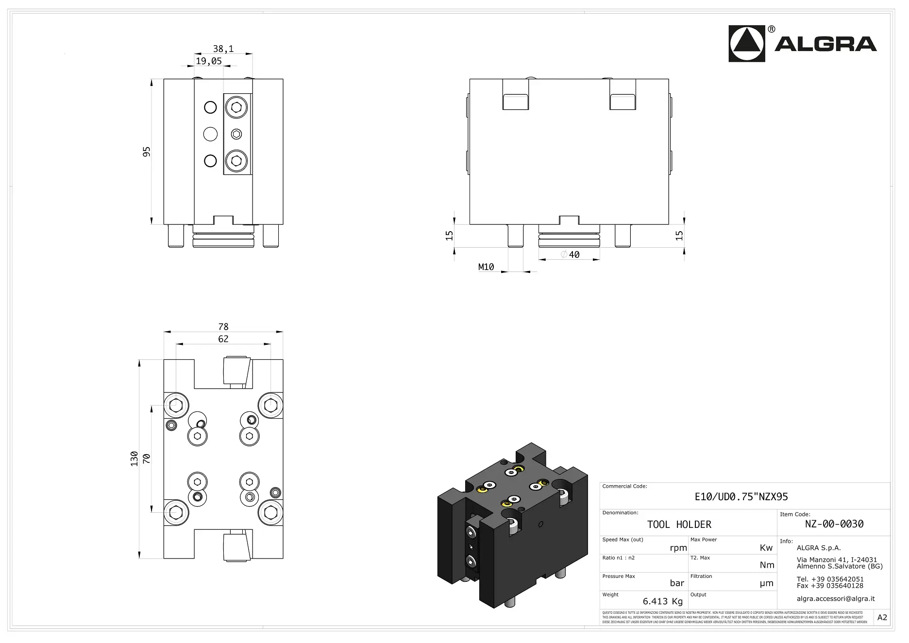 Produktfoto 1 von E10/UD0.75"NZX95