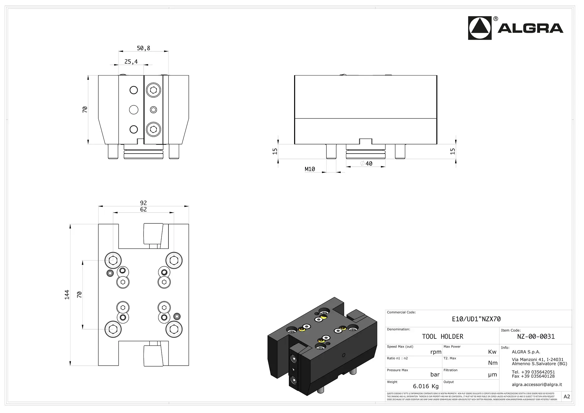 Produktfoto 1 von E10/UD1"NZX70