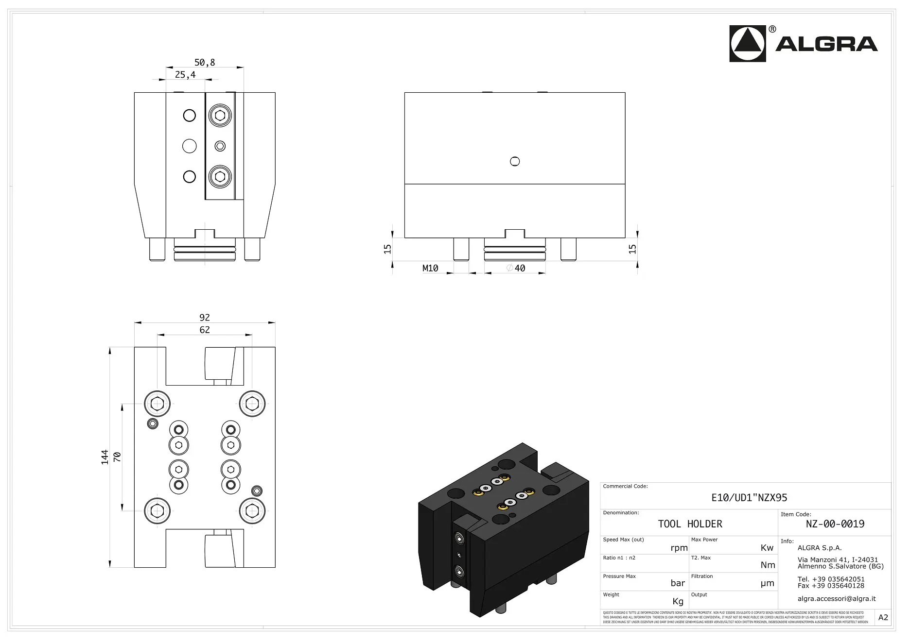 Produktfoto 1 von E10/UD1"NZX95