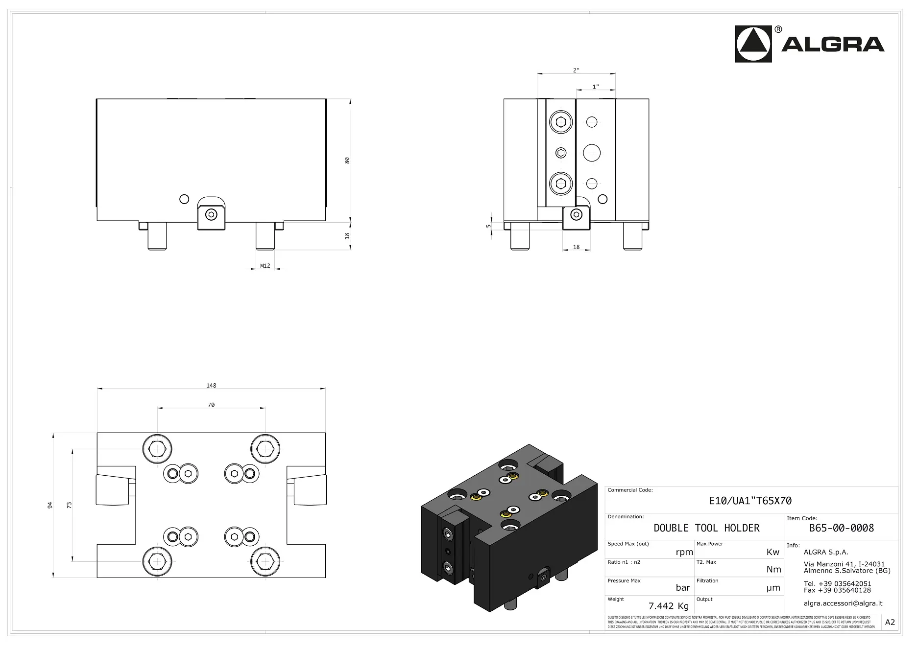 Produktfoto 1 von E10/UD1"T65X80