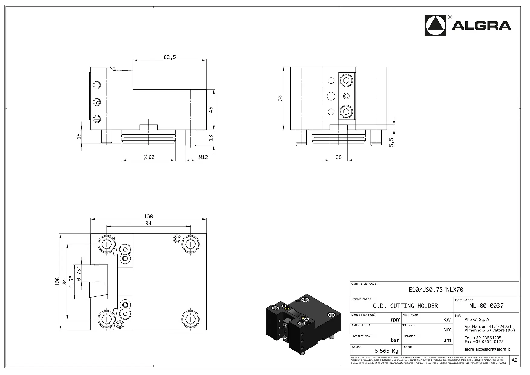 Produktfoto 1 von E10/US0.75"NLX70