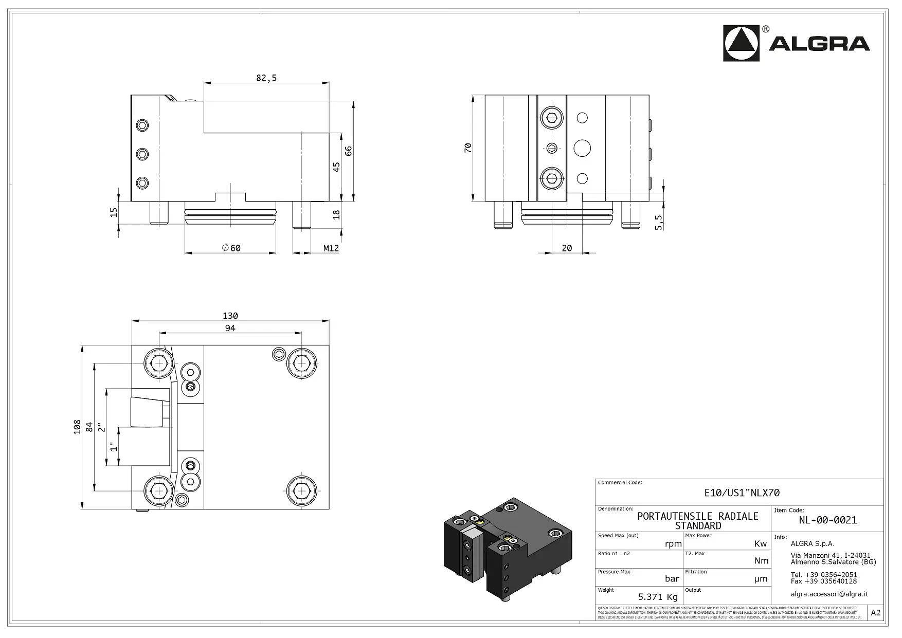 Produktfoto 1 von E10/US1"NLX70