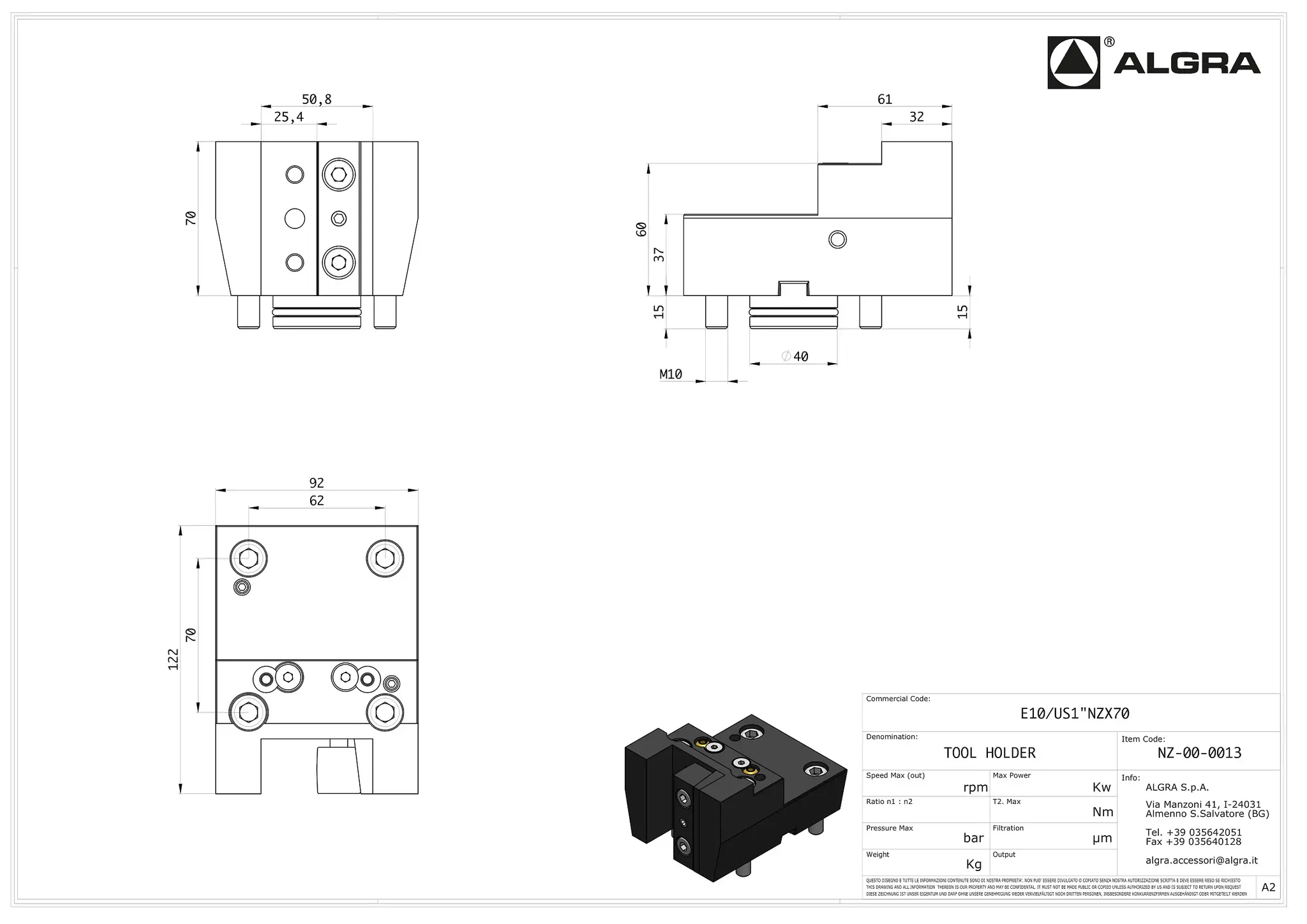 Produktfoto 1 von E10/US1"NZX70