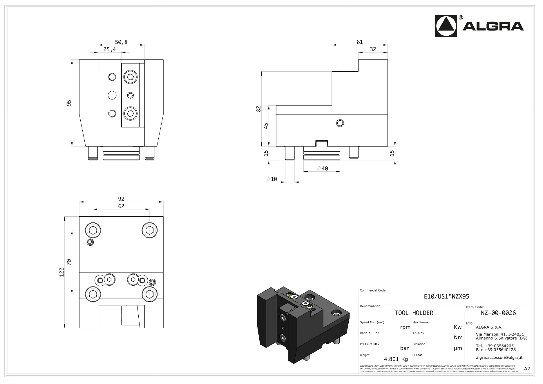 Produktfoto 1 von E10/US1"NZX95