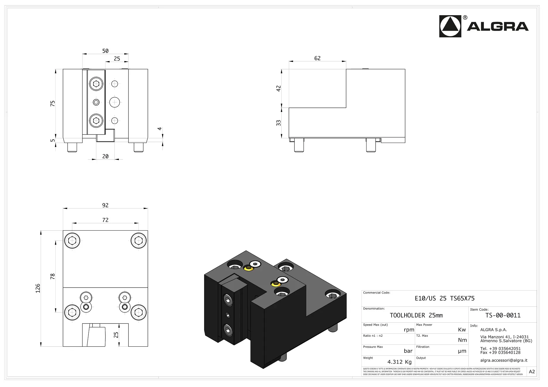 Produktfoto 1 von E10/US25TS65X75