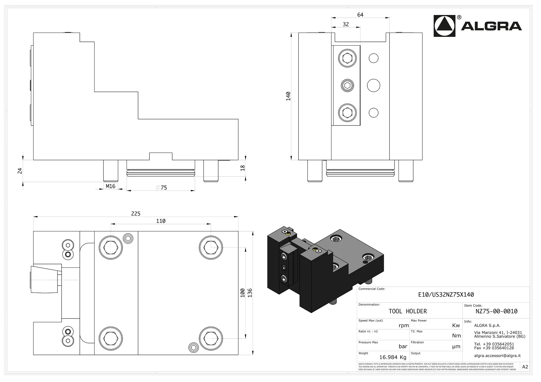 Produktfoto 1 von E10/US32NZ75X140