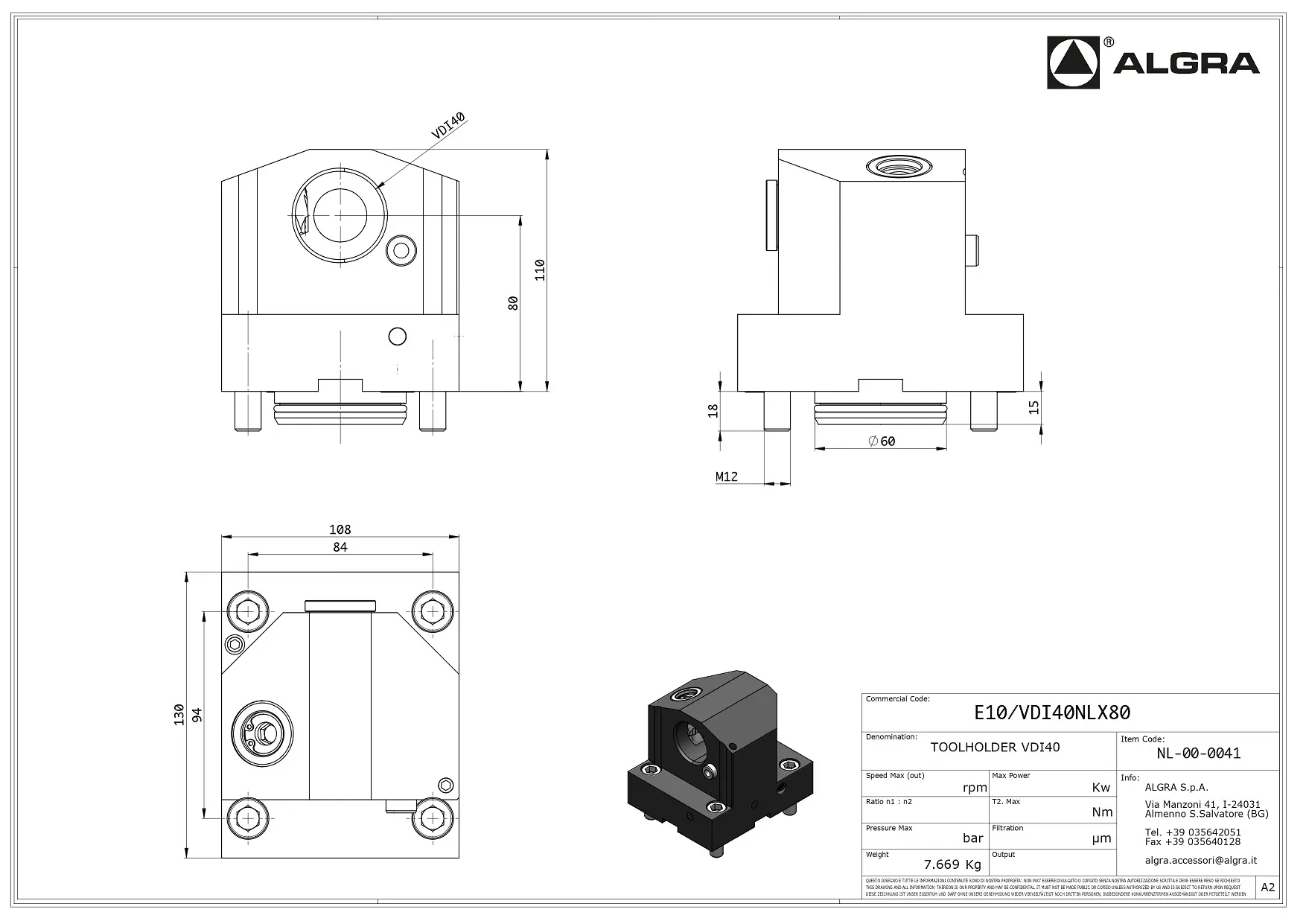 Produktfoto 1 von E10/VDI40DNLX80