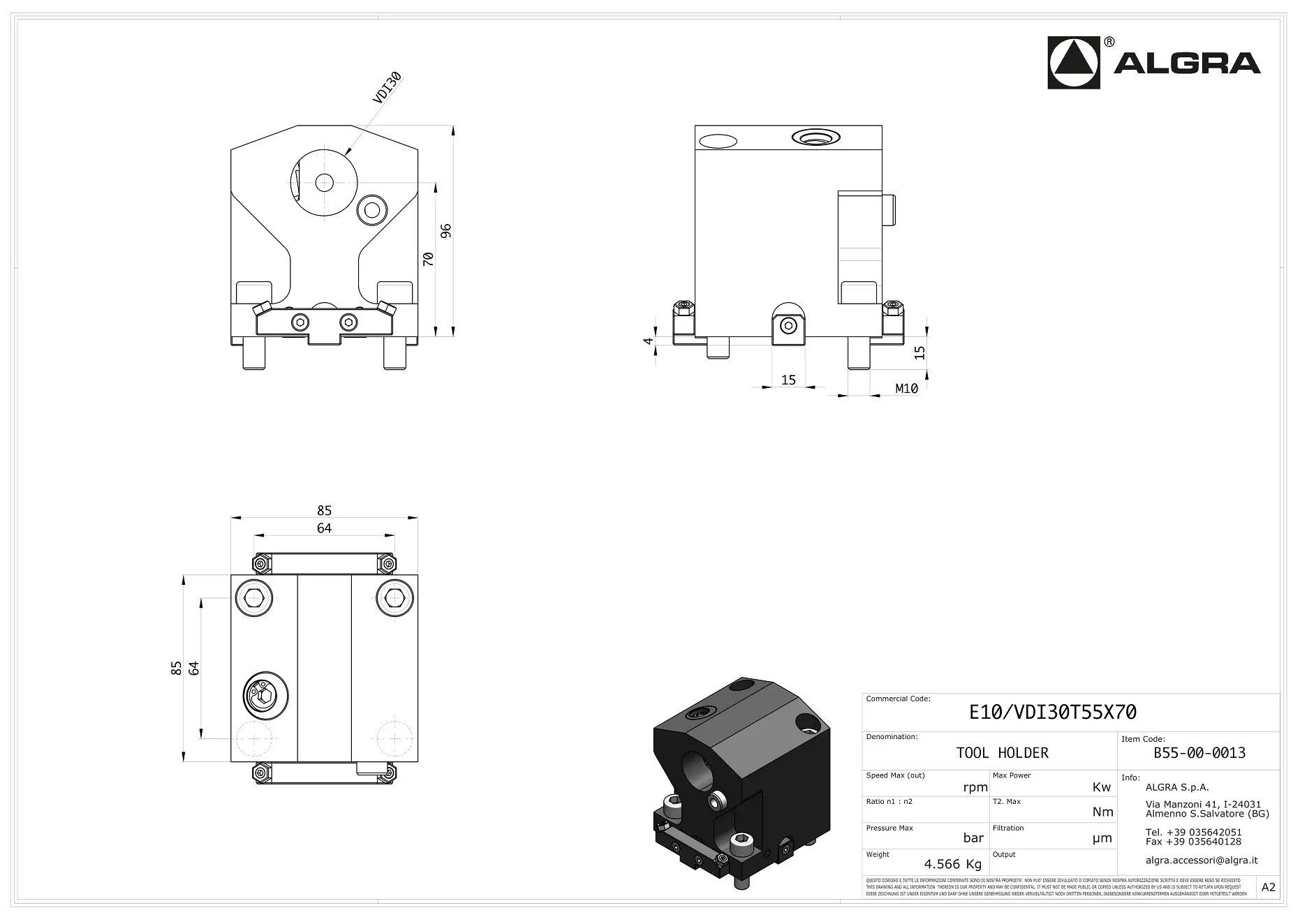 Produktfoto 1 von E10/VDI30T55X70