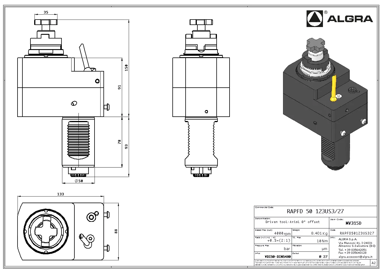 Produktfoto 1 von RAPFD 50 123US3/27