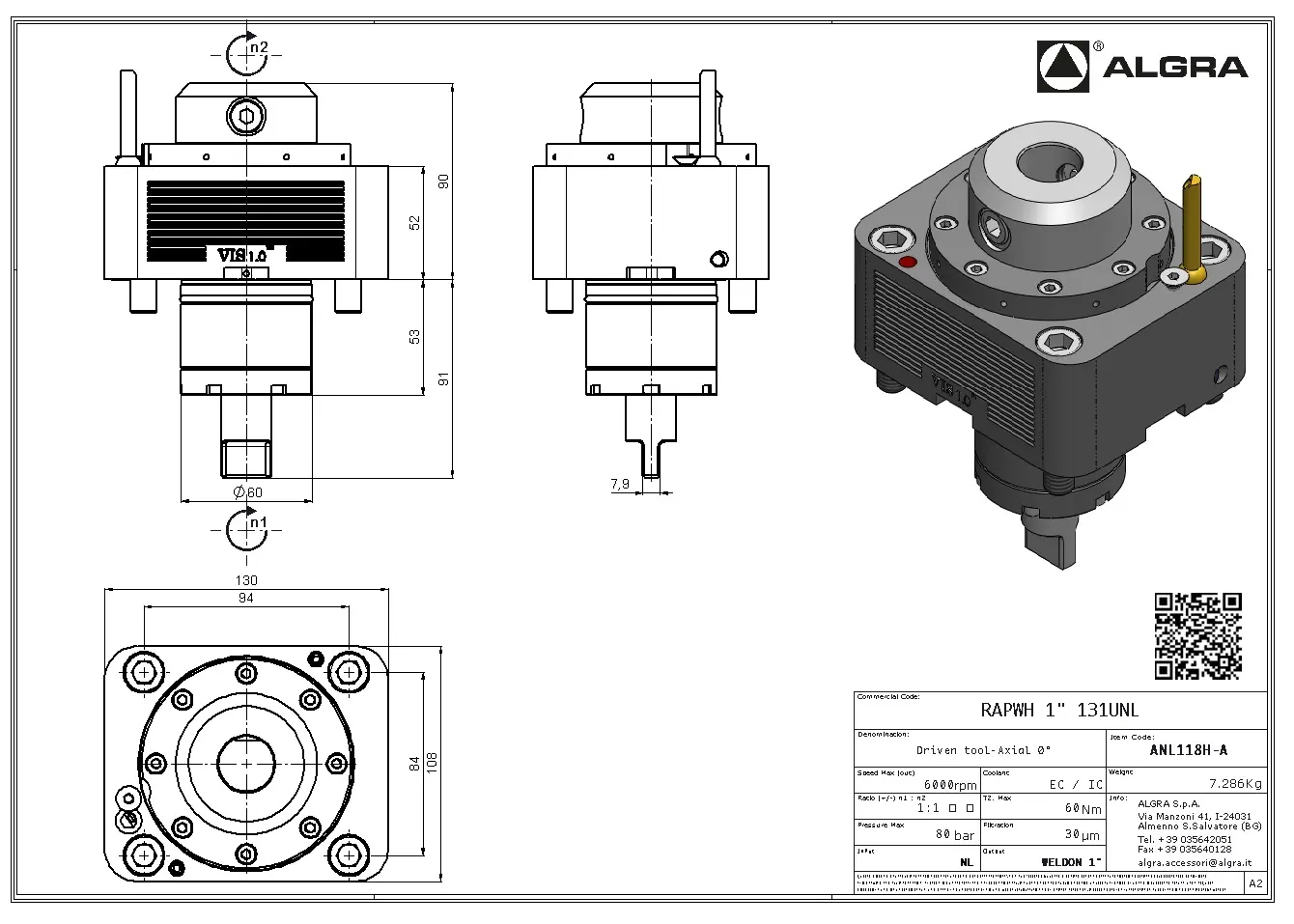 Produktfoto 1 von RAPWH 1" 131UNL