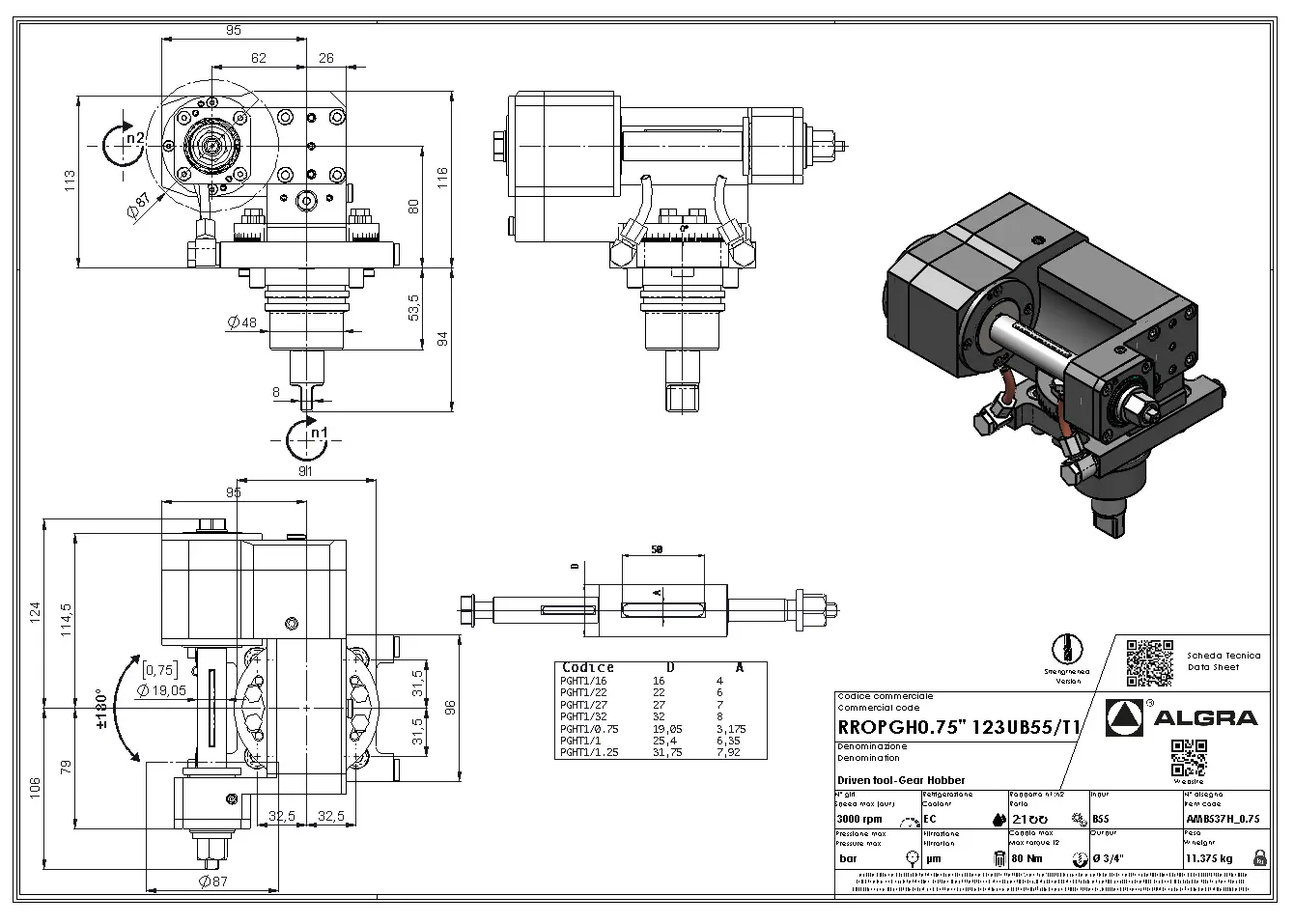 Produktfoto 1 von RROPGH0.75" 123UB55/T1