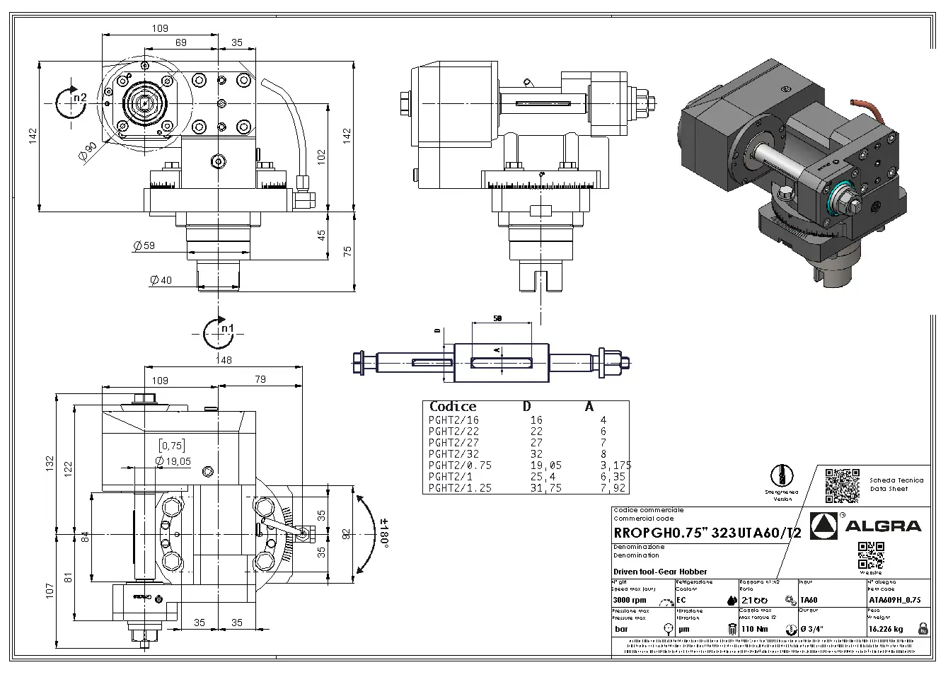 Produktfoto 1 von RROPGH0.75" 323UTA60/T2