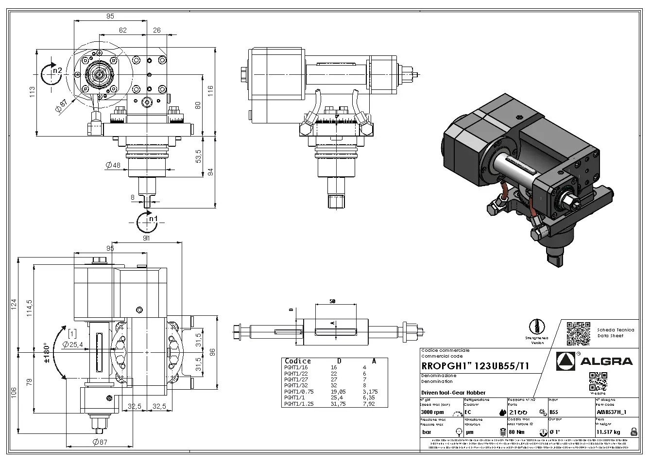 Produktfoto 1 von RROPGH1.25" 123UB55/T1