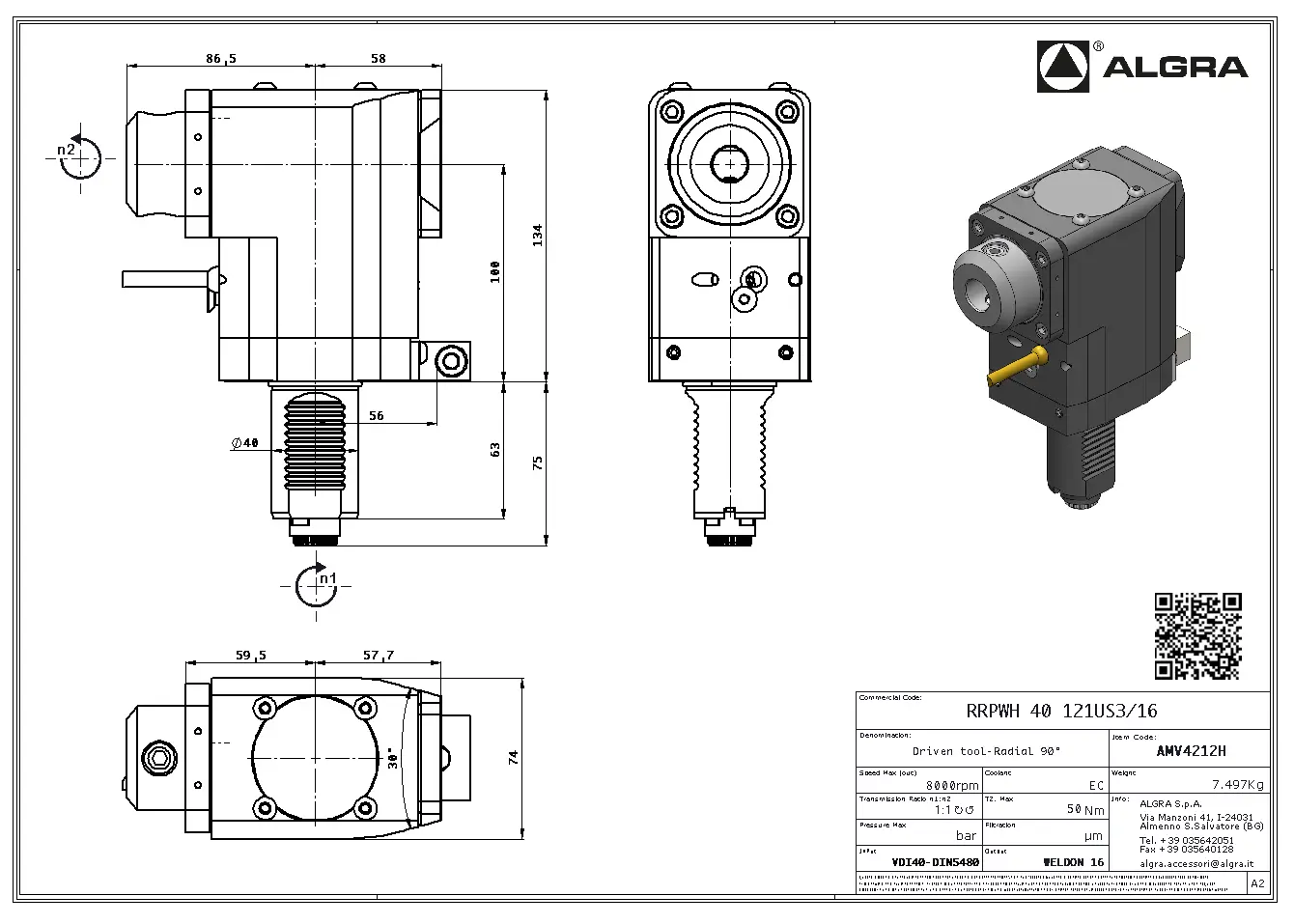 Produktfoto 1 von RRPWH 40 121US3/16