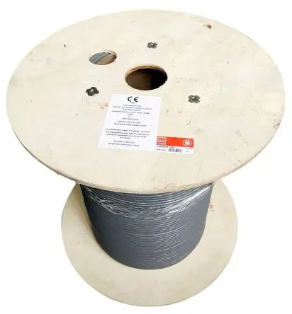 Produktfoto 1 von RS PRO Cat7A Cat7a Ethernet-Kabel, 100 m, Grau, A Fest, B Fest Abgeschirmt, Raucharm halogenfrei