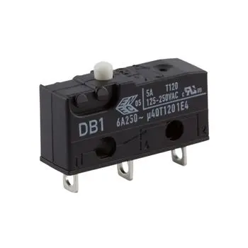 ZF Mikroschalter Knopf-Betätiger Lötanschluss, 6 A @ 250 V ac, 1-poliger Umschalter 1,47 N -40°C - +120°C