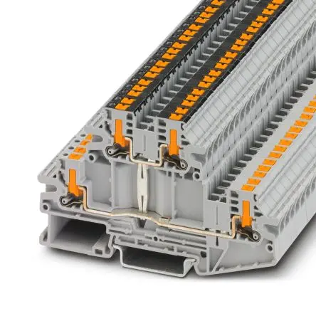 Produktfoto 1 von Phoenix Contact PTV Doppelstock Reihenklemmen 2 Grau, 0.14mm², 4 mm², 400V Einsteck-Anschluss ATEX, IECEx