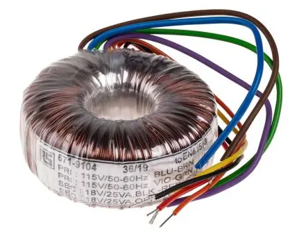 Produktfoto 1 von RS PRO Ringkerntransformator, Primär 230 V ac / Sekundär 2 x 18 V ac 2 Ausg. 50 VA, 1.389A 740 g 60 Hz 50 Hz