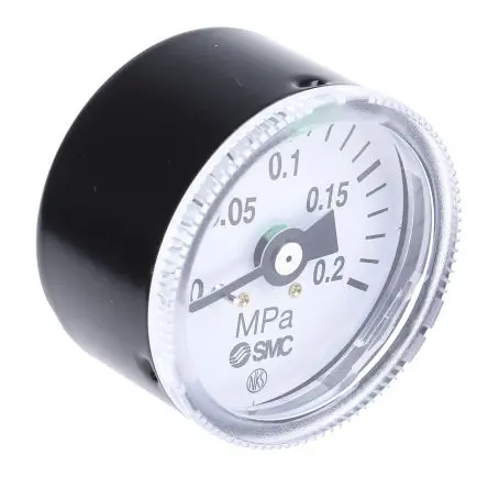 Produktfoto 1 von SMC MNPT Manometer 42.5 mm 0 MPa → 0.2 MPa ±3 % Aluminiumdruckguss Gehäuse, ISO-kalibriert