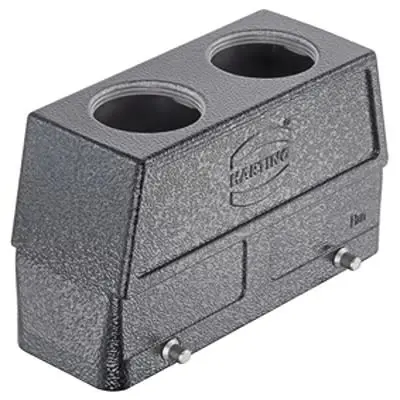 Produktfoto 1 von HARTING Han M Haube Doppelter Hebel 2, Kabel 24B Haube für obere Kabeleinführung, IP65, IP66, IP67