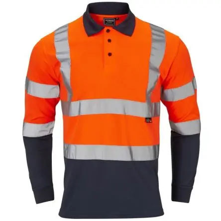 Supertouch Lang Marine, Orange Unisex 100 % Polyester SHV-30L89 Polohemd S