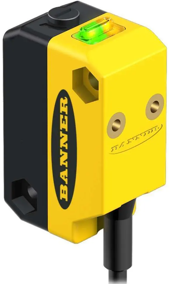 Produktfoto 1 von Banner Rechteckig Optischer Sensor, Annäherung, Bereich 100 mm, PNP Ausgang, Zopf QD, Hell-/dunkelschaltend