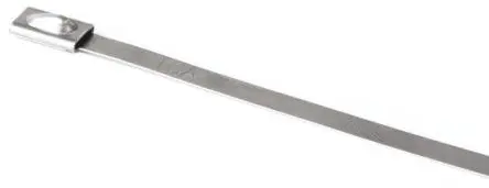 Produktfoto 1 von HellermannTyton MBT20H Edelstahl 316 Kabelbinder Kugelverschluss Metallisch 7.9mm x 521 mm