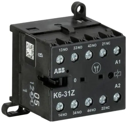 Produktfoto 1 von ABB K6-31Z Hilfsschütz 240V dc-Spule, 4-polig / 4 A 690V 3 Schließer, 1 Öffner 4-Hilfskontakte