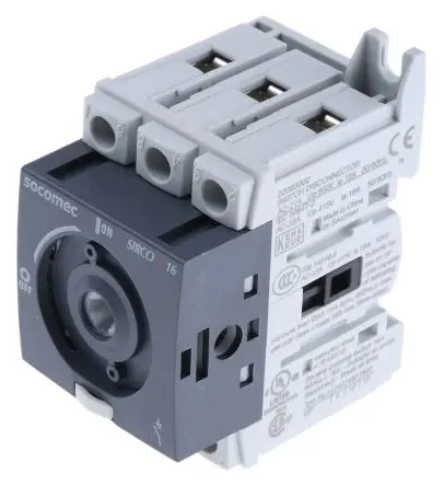 Produktfoto 1 von Socomec Sirco M Trennschalter 3-polig DIN-Hutschiene 32A 15 kW Grau IP20 3-phasig