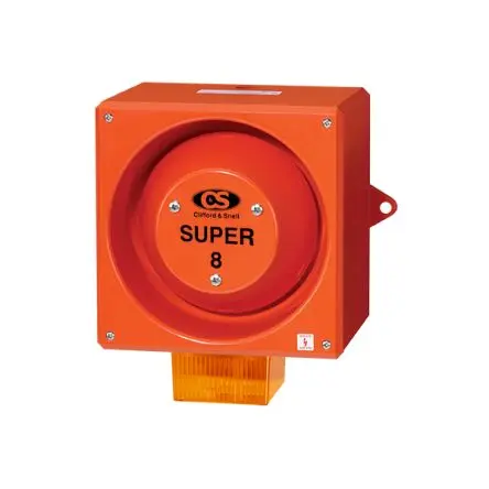 Produktfoto 1 von Clifford & Snell YL80 Super, Filament/Warnsummer-Licht Beacon-Sounder-Kombination 230V ac Gelb IP66 Wand / 116 dB 120 dB