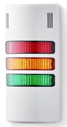 Produktfoto 1 von AUER Signal halfDOME90 LED Signalturm Summer 3-stufig Linse Gelb, Grün, Rot 240V ac Dauer Basis 194 mm Multifunktion
