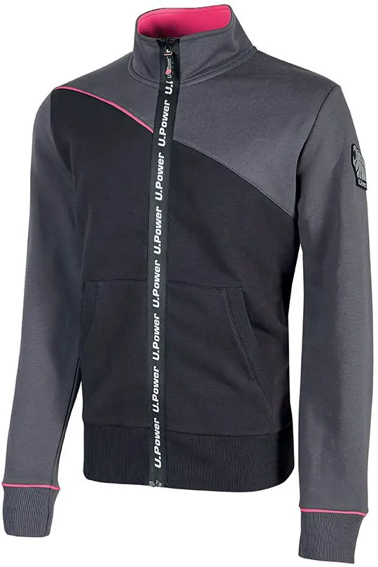 Produktfoto 1 von UPower URANUS Damen Sweatshirt, 35 % Polyester, 65 % Baumwolle Grau Reißverschluss, Größe 2XL