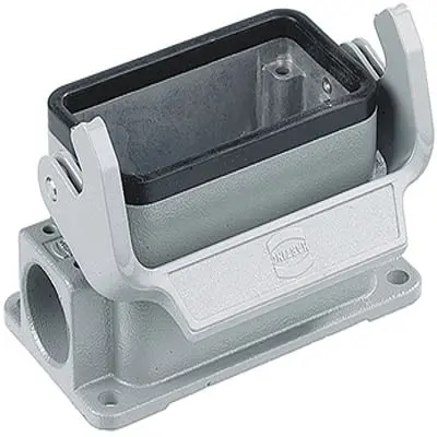 Produktfoto 1 von HARTING Han HMC Oberflächenmontiertes Gehäuse Einhebel 1, Oberfläche 24B Haube für seitliche Kabeleinführung, IP65