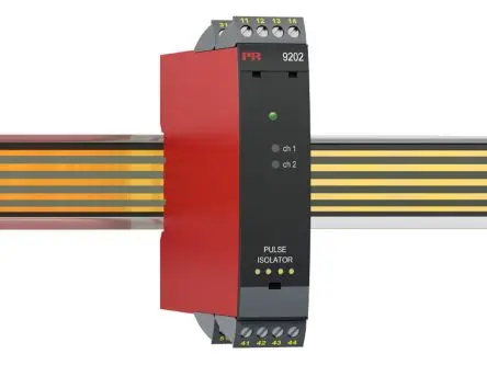 Produktfoto 1 von PR Electronics Serie 9200 Signalwandler 19.2V dc, 31.2 V dc, Schalter 0 → 5 A EIN / Relais, NPN 30 V dc AUS